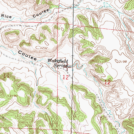 Topographic Map of Wakefield Spring, MT