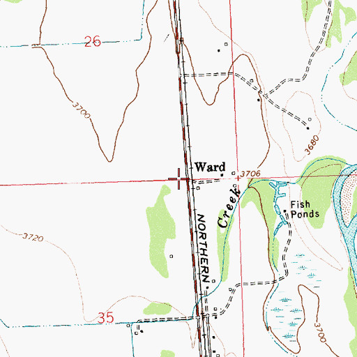 Topographic Map of Ward, MT