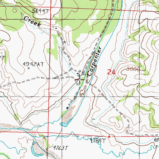 Topographic Map of Warm Spring Creek, MT