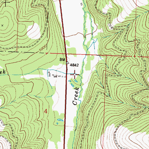 Topographic Map of Waugh Creek, MT