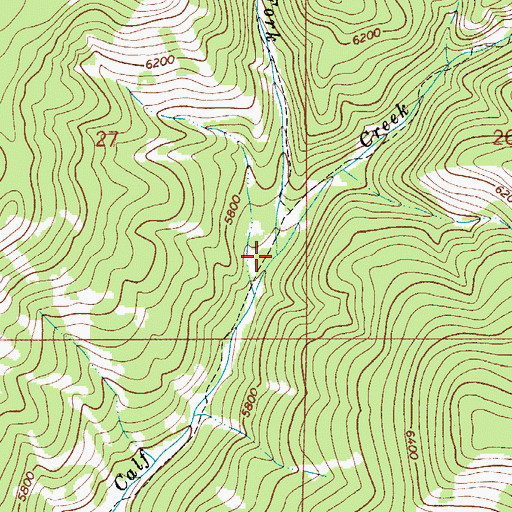 Topographic Map of West Fork Calf Creek, MT