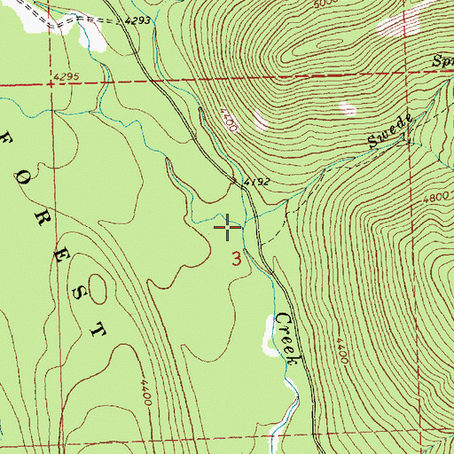 Topographic Map of West Fork Swift Creek, MT