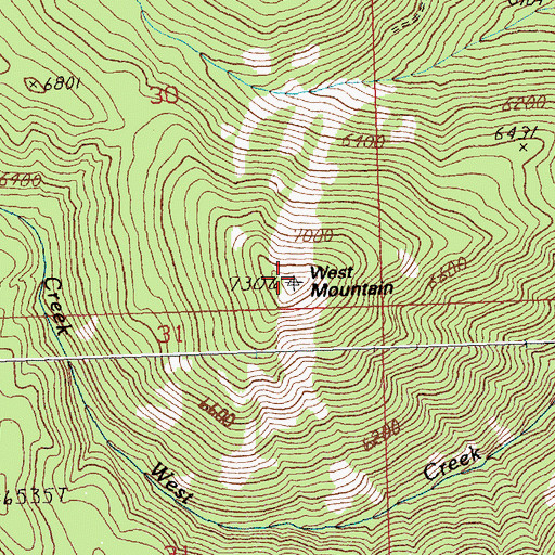 Topographic Map of West Mountain, MT