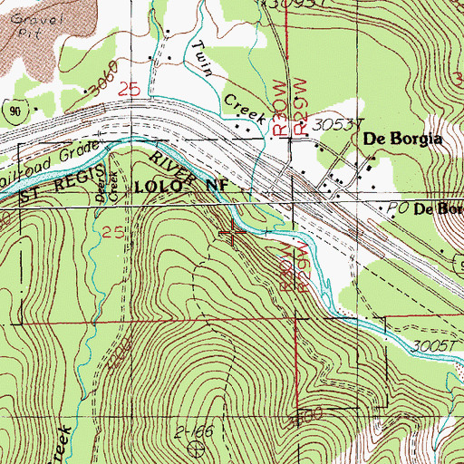 Topographic Map of West Twin Creek, MT