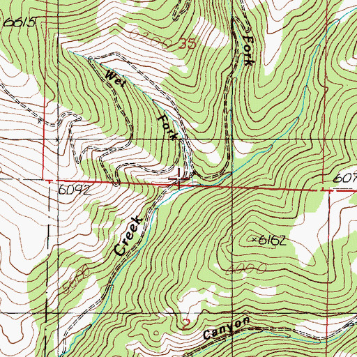 Topographic Map of Wet Fork, MT