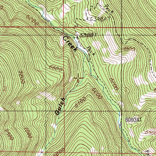 Topographic Map of Wheeler Gulch, MT