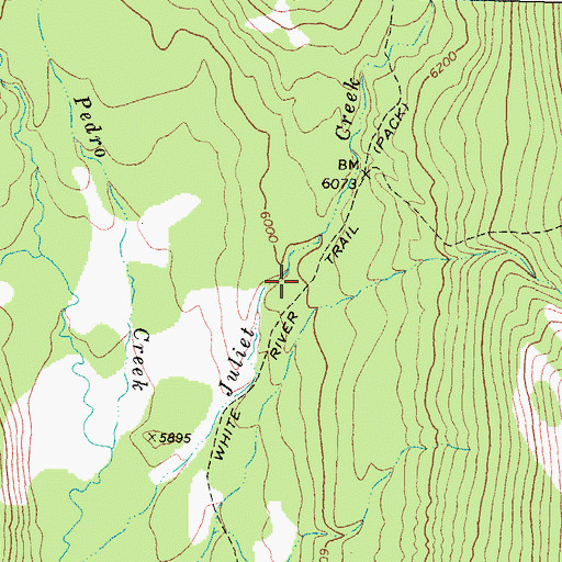 Topographic Map of White River Trail, MT