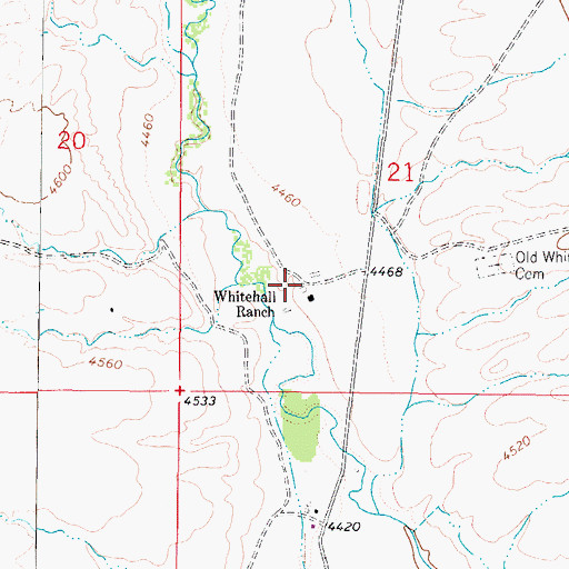 Topographic Map of Whitehall Ranch, MT