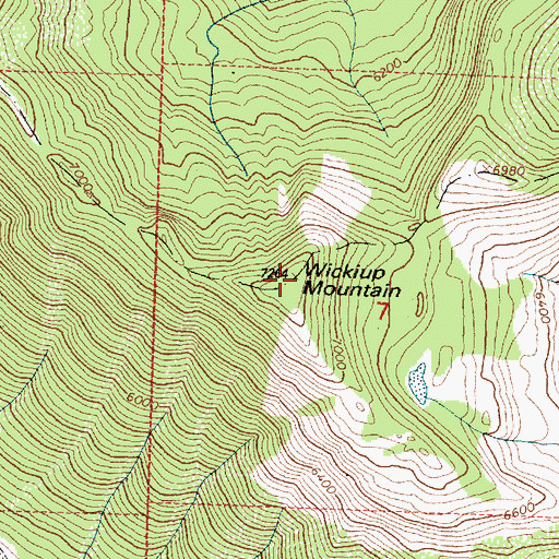 Topographic Map of Wickiup Mountain, MT