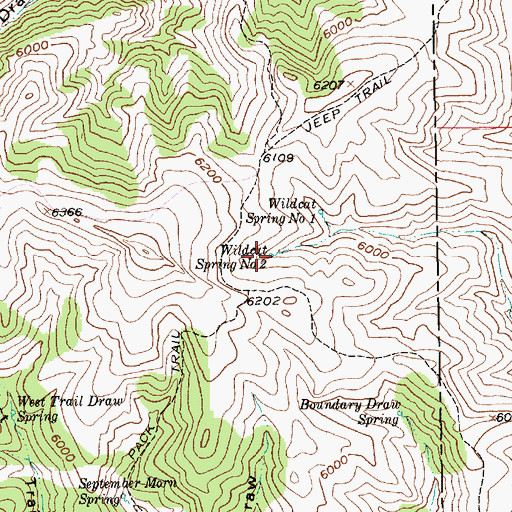 Topographic Map of Wildcat Spring Number Two, MT