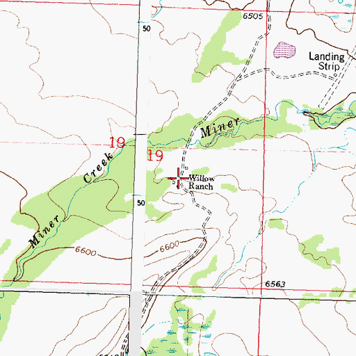 Topographic Map of Willow Ranch, MT