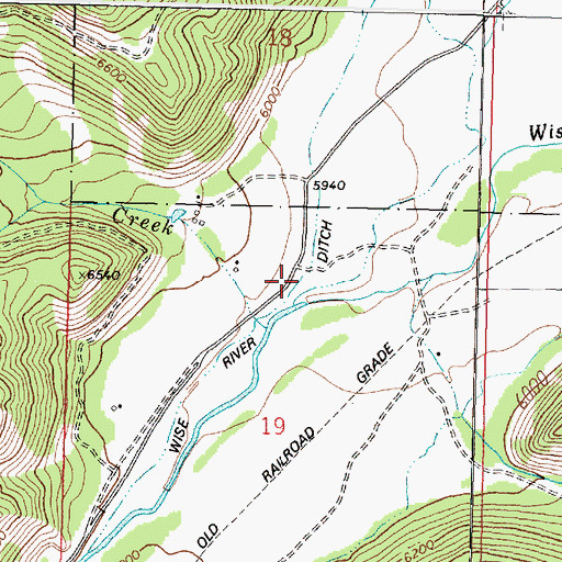 Topographic Map of Wise River Ditch, MT
