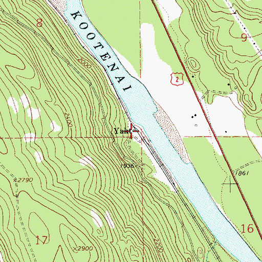 Topographic Map of Yakt, MT
