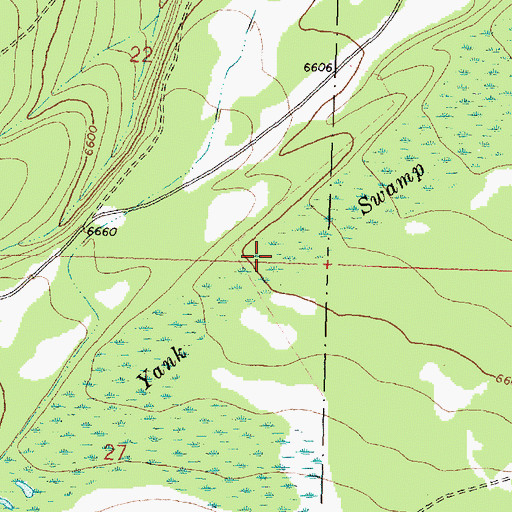 Topographic Map of Yank Swamp, MT