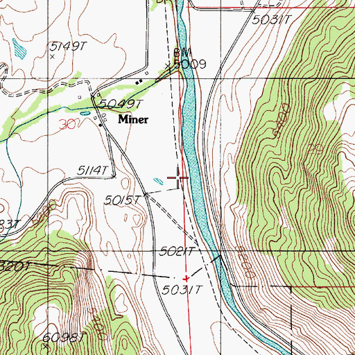 Topographic Map of Yankee Jim Canyon, MT
