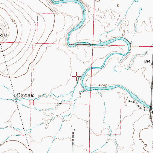 Topographic Map of Yourname Creek, MT
