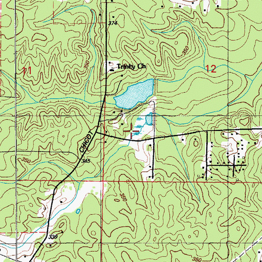 Topographic Map of Mashburn Lake Number Two Dam, AR