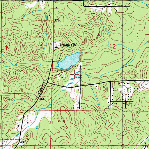 Topographic Map of Mashburn Lake Number Two, AR