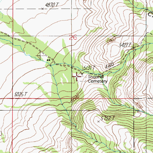 Topographic Map of Shorthill Cemetery, MT