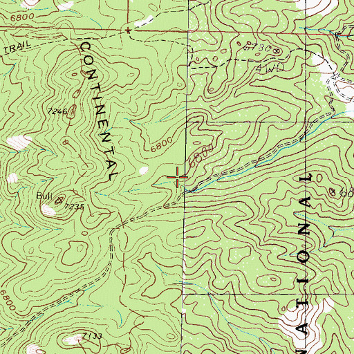 Topographic Map of Continental Spring, MT