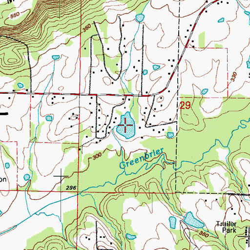 Topographic Map of Lawrences Lake, AR