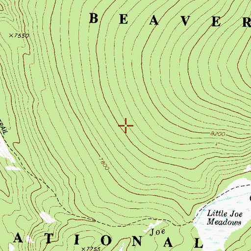 Topographic Map of Beaverhead National Forest, MT