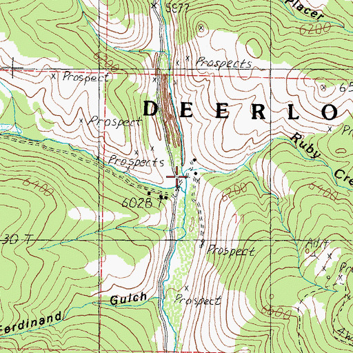 Topographic Map of Kit Carson Gulch Creek, MT