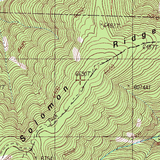 Topographic Map of Solomon Ridge, MT