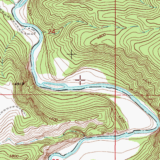 Topographic Map of Two Creek Boat Camp, MT