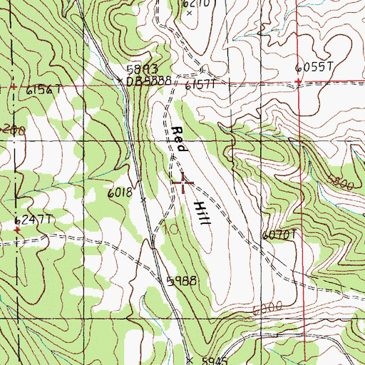 Topographic Map of Red Hill, MT