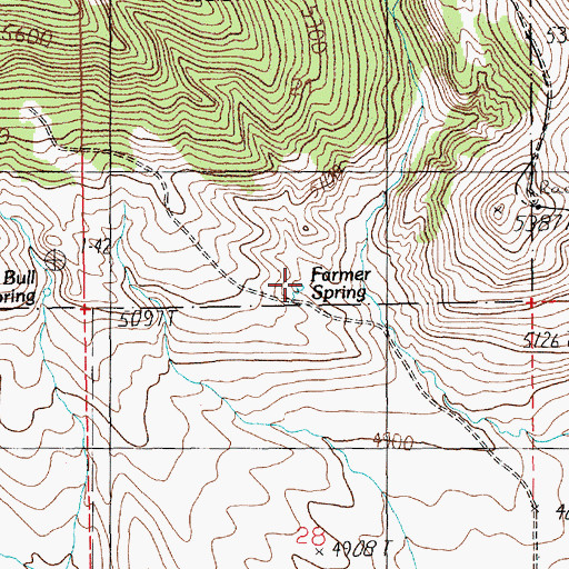 Topographic Map of Farmer Spring, MT