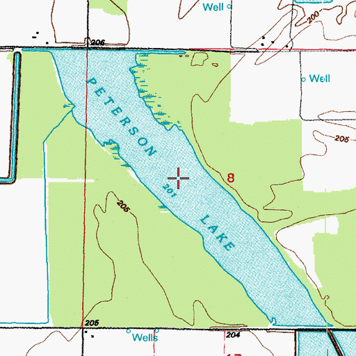 Topographic Map of Peterson Lake, AR