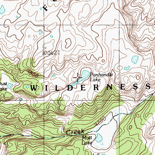 Topographic Map of Panhandle Lake, MT