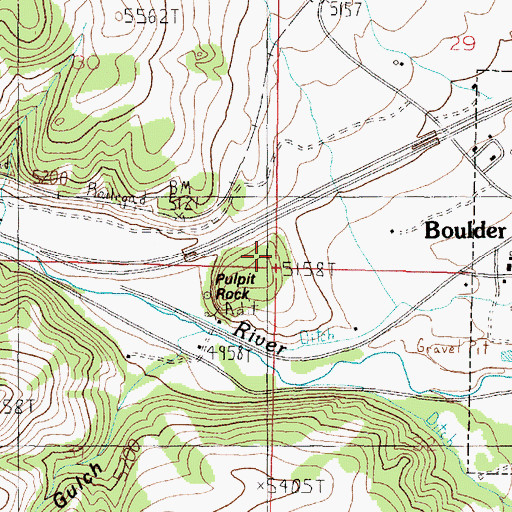 Topographic Map of Pulpit Rock, MT