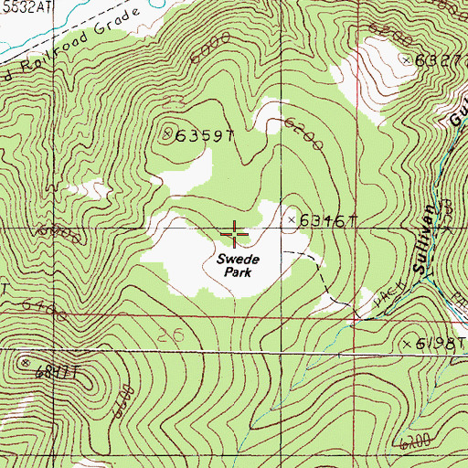 Topographic Map of Swede Park, MT