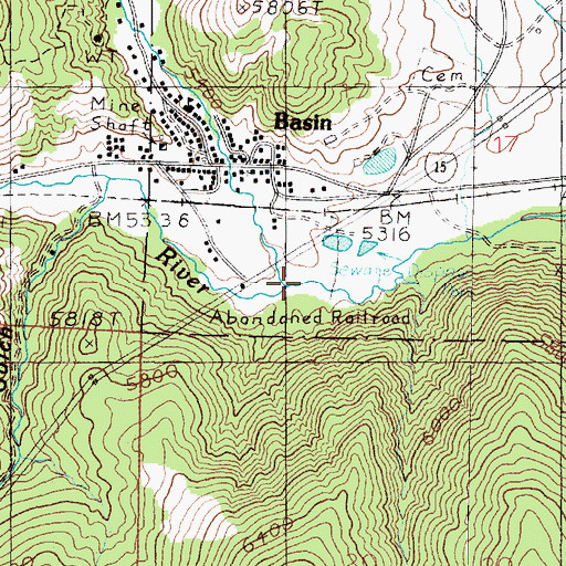 Topographic Map of Basin Canyon, MT
