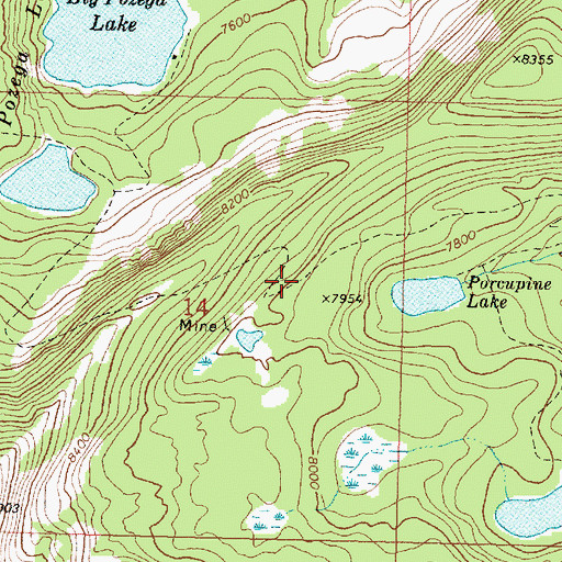 Topographic Map of Tungsten, MT