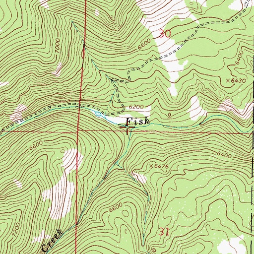 Topographic Map of Pigeon Creek Campground, MT