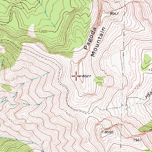 Topographic Map of Pagoda Mountain Lookout, MT