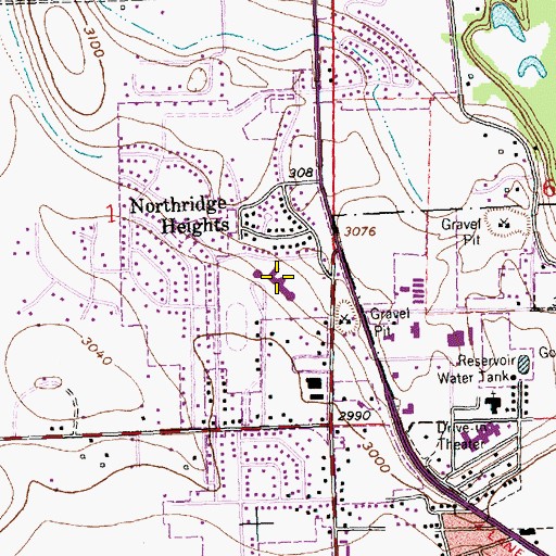 Topographic Map of Kalispell Middle School, MT