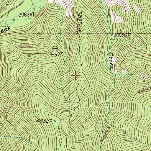 Topographic Map of Emma Peak Pack Trail, MT