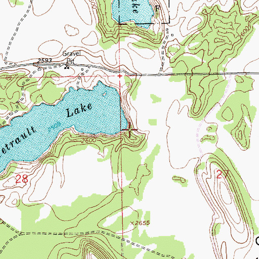 Topographic Map of Tetrault Lake Recreation Site, MT