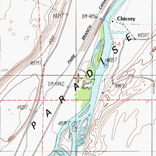 Topographic Map of Chicory Sportsmans Access, MT