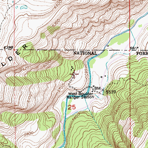 Topographic Map of West Boulder Recreation, MT