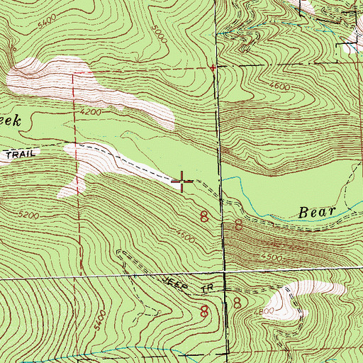 Topographic Map of Bear Creek Trailhead, MT