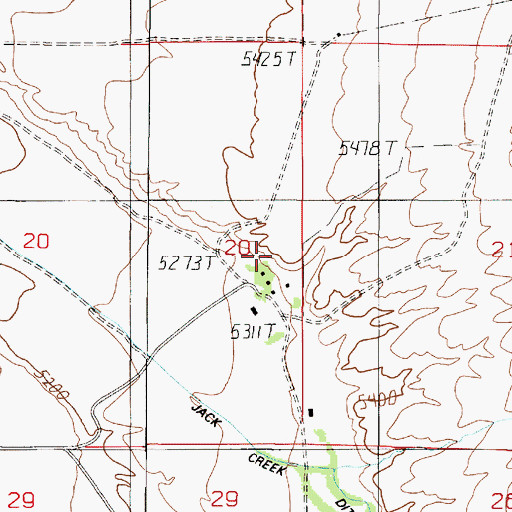 Topographic Map of Jack Creek Ranch, MT