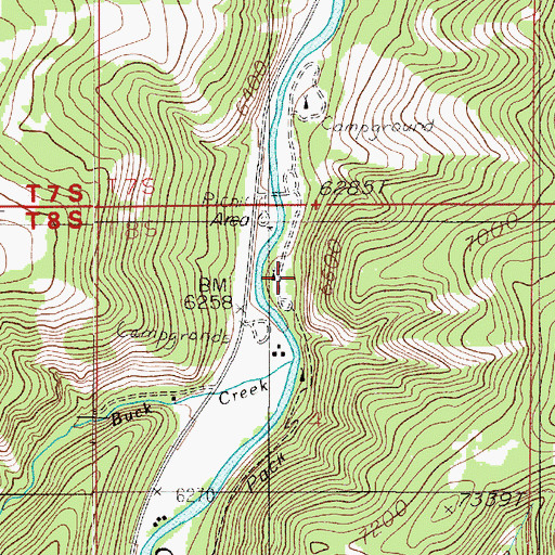 Topographic Map of McGill Campground, MT