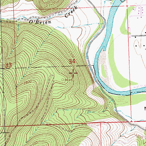 Topographic Map of Blue Mountain Nature Trail National Recreation Trail, MT