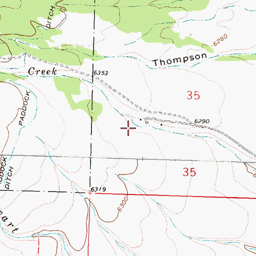 Topographic Map of Jack Paddock Ranch, MT