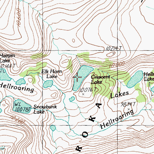 Topographic Map of Crescent Lake, MT